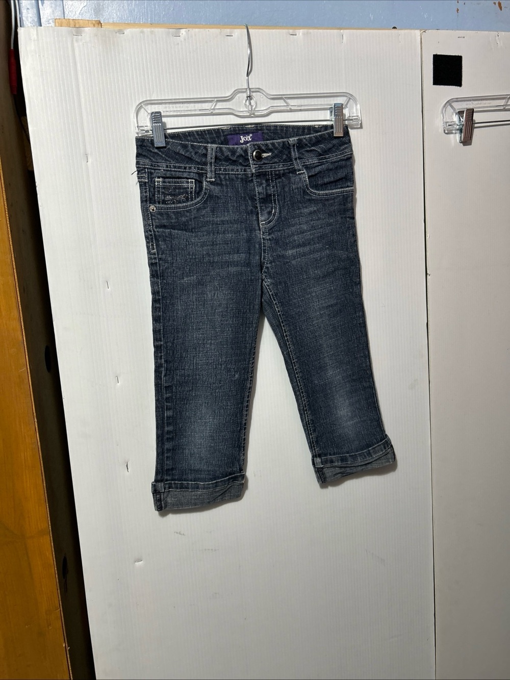 Jolt Girls Dark Wash Rolled Hem Jeans